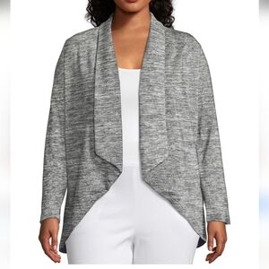 New Just My Size Drape Front Cardigan In Heather Grey Size 3X